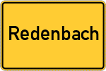 Place name sign Redenbach, Kreis Tirschenreuth