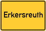 Place name sign Erkersreuth