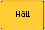 Place name sign Höll