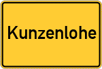 Place name sign Kunzenlohe