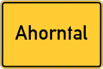 Place name sign Ahorntal