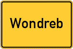 Place name sign Wondreb