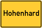 Place name sign Hohenhard, Oberpfalz