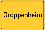 Place name sign Groppenheim