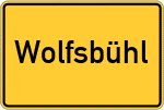 Place name sign Wolfsbühl