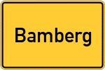 Place name sign Bamberg