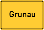 Place name sign Grunau
