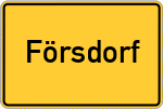 Place name sign Försdorf