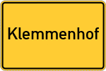 Place name sign Klemmenhof