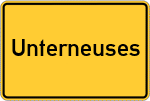 Place name sign Unterneuses, Kreis Bamberg