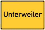 Place name sign Unterweiler