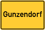 Place name sign Gunzendorf, Oberfranken