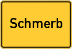 Place name sign Schmerb, Oberfranken