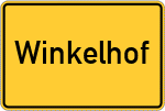Place name sign Winkelhof, Oberfranken