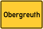 Place name sign Obergreuth