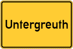 Place name sign Untergreuth