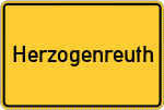 Place name sign Herzogenreuth, Kreis Bamberg