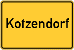 Place name sign Kotzendorf