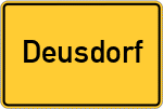 Place name sign Deusdorf, Oberfranken