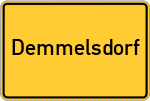 Place name sign Demmelsdorf