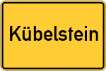 Place name sign Kübelstein, Oberfranken