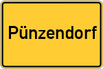 Place name sign Pünzendorf