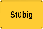 Place name sign Stübig