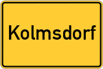 Place name sign Kolmsdorf