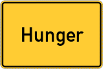 Place name sign Hunger