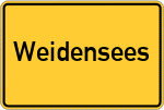 Place name sign Weidensees