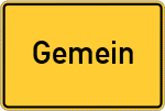 Place name sign Gemein