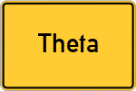 Place name sign Theta