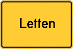 Place name sign Letten