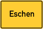 Place name sign Eschen, Oberfranken