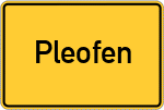 Place name sign Pleofen
