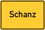Place name sign Schanz, Oberfranken