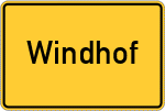 Place name sign Windhof, Oberfranken