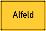 Place name sign Alfeld, Mittelfranken