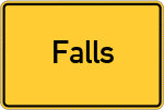 Place name sign Falls
