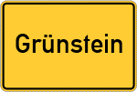 Place name sign Grünstein