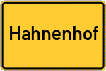 Place name sign Hahnenhof, Kreis Bayreuth