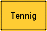 Place name sign Tennig