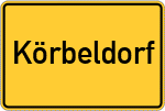 Place name sign Körbeldorf