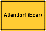 Place name sign Allendorf (Eder)