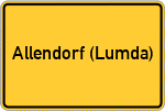 Place name sign Allendorf (Lumda)