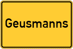 Place name sign Geusmanns