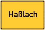 Place name sign Haßlach, Oberfranken