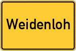 Place name sign Weidenloh