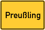 Place name sign Preußling