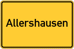 Place name sign Allershausen, Oberbayern